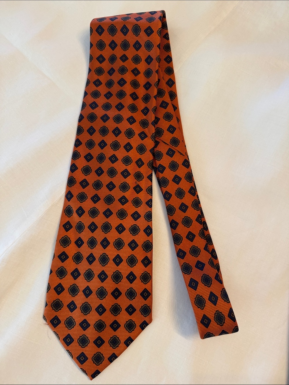 Breuer‎ Orange and Black Patterned Silk Tie